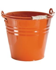 Bucket, with handle, zinc, orange, Ø26 xH23 cm, 8 lt
