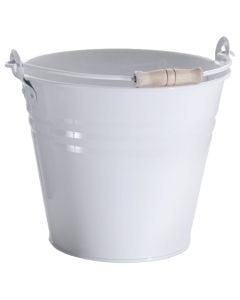 Bucket, with handle, zinc, white, Ø26 xH23 cm, 8 lt