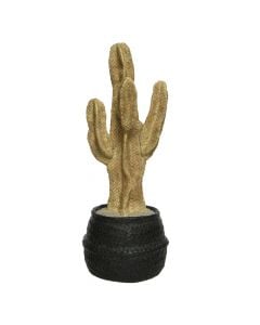 Decorative object, cactus, plastic, natural/black, 15x15xH40 cm