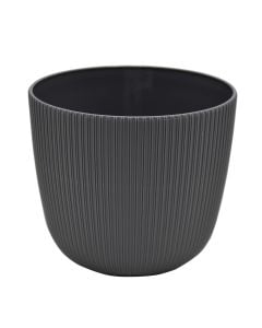 Flower pot, plastic, anthracite grey, Ø10 xH9 cm, 0.5 lt
