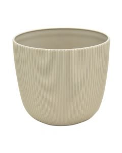 Flower pot, plastic, gray beige, Ø10 xH9 cm, 0.5 lt