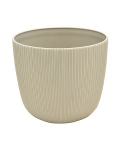 Flower pot, plastic, gray beige, Ø10 xH9 cm, 0.5 lt