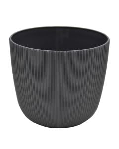 Flower pot, plastic, anthracite grey, Ø12 xH10.5 cm, 0.9 lt