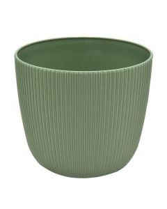 Flower pot, plastic, moss green, Ø12 xH10.5 cm, 0.9 lt