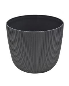 Flower pot, plastic, anthracite grey, Ø18 xH15.5 cm, 3 lt