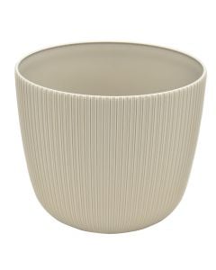 Flower pot, plastic, gray beige, Ø18 xH15.5 cm, 3 lt