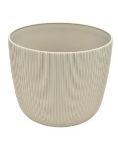 Flower pot, plastic, gray beige, Ø18 xH15.5 cm, 3 lt