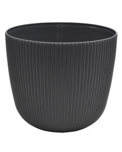 Flower pot, plastic, anthracite grey, Ø25 xH22 cm, 8 lt