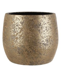 Flower pot, Clemente, ceramic, golden, Ø38 xH31 cm