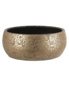 Flower pot, Clemente, ceramic, golden, Ø37 xH15 cm