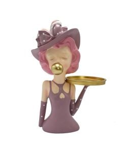 Statujë dekorative, Grua, polirezinë, rozë, 22.8x13.3xH31 cm