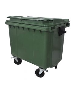 Kosh mbeturinash për ambient të jashtëm, 660 lt, plastik , jeshil