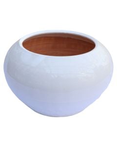 Vazo lulesh, qeramike, e bardhë, Ø50xH42 cm