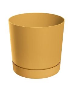 Vazo lulesh, Tubo, plastike, mustard, 29.2x29.2x28.3 cm