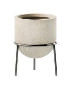 Vazo lulesh, Ziva, XL, beton, krem, 40x40xH55 cm