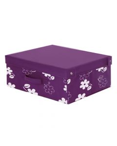 Storage box size:41x35xH20cm color:cover plain purple and the box with purple and flower design