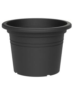 Vazo lulesh, Basic, rrethore, plastike, antrasit, Ø30xH21 cm