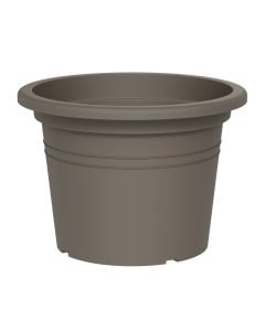 Vazo lulesh, Basic, rrethore, plastike, kafe, Ø30xH21 cm