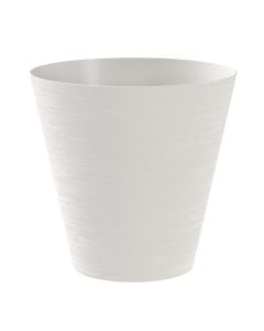 Vazo lulesh, Hoop, plastike, e bardhë, Ø25xH15 cm