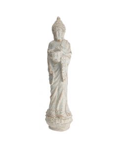 Statujë dekorative, Buddha, oksid magnezi, e bardhë, 17x15.5xH60 cm