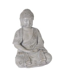 Statujë dekorative, Buddha, oksid magnezi, e bardhë, 29.5x25xH42 cm