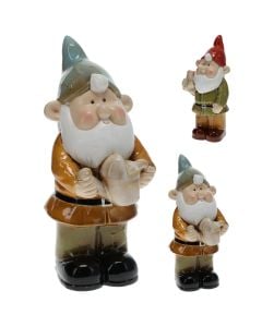 Dekorues kopshti, Gnome, porcelani, të ndryshme, 16.5x12xH33.5 cm