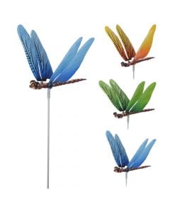 Garden decoration, Dragonfly, metal, assorted, 21x27.5xH83 cm