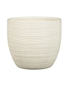 Flower pot, ceramic, vanilla, Ø15.6xH14 cm