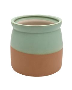 Vazo lulesh, qeramike, jeshile, 18.5x18.5x16.5 cm