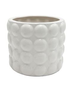 Flower pot, ceramic, white, 21x21x17.5 cm