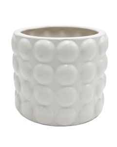 Flower pot, ceramic, white, 21x21x17.5 cm