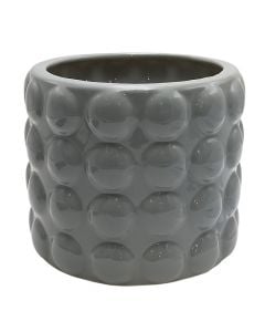 Flower pot, ceramic, grey, 21x21x17.5 cm
