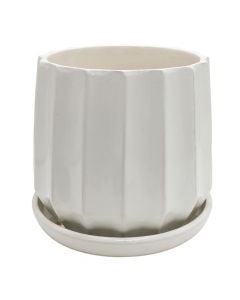 Flower pot, ceramic, white, 22x22x20.5 cm