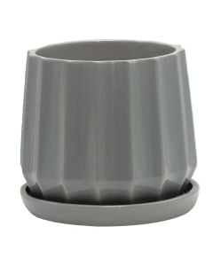 Flower pot, ceramic, grey, 22x22x20.5 cm