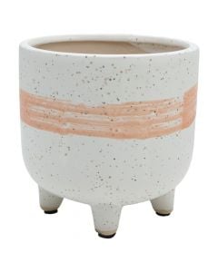 Flower pot, ceramic, orange, 15x15x14.5 cm