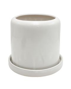 Flower pot, ceramic, white, 20.5x20.5x15 cm