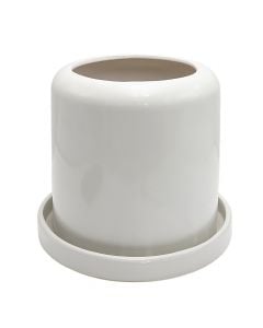 Flower pot, ceramic, white, 26.5x26.5x23 cm