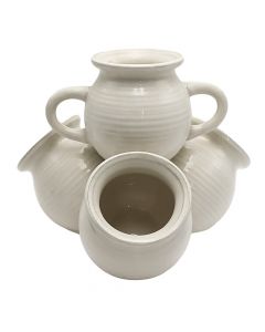 Flower pot, ceramic, cream, 26x24x22 cm