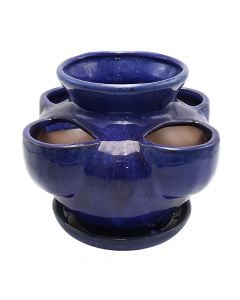 Flower pot, ceramic, blue, 25x20.5x19 cm