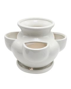 Flower pot, ceramic, white, 25x20.5x19 cm