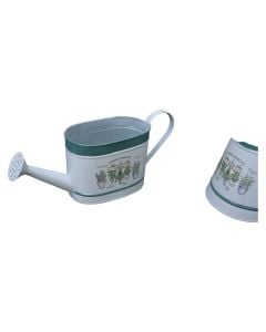 Watering can, metal, white, 17x10.5x13.5 cm