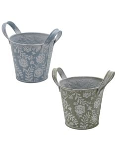 Flower pot, metal, mixed, 11x10.5 cm