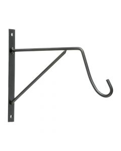 Wall hook for flowerpot, metal, black, 22.5xH18 cm