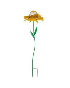 Garden decoration, Flower, metal, yellow, 27.5xH86 cm
