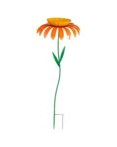 Garden decoration, Flower, metal, orange, 31xH81 cm