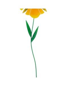 Garden decoration, Flower, metal, yellow, 26xH86 cm