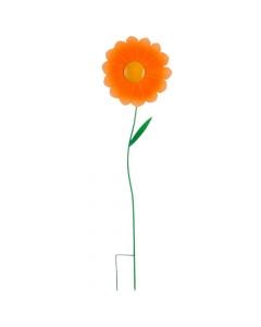 Garden decoration, Flower, metal, orange, 24xH86 cm