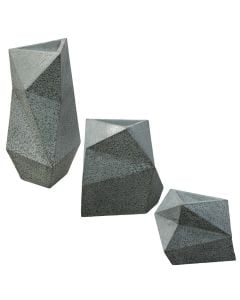 Flower pot, acrylic, anthracite, 50x46x104 cm;  58x47xH73 cm; 55x45xH53 cm