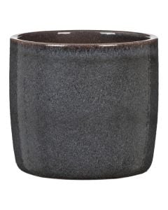 Flower pot, ceramic, dark grey, Ø21.2xH19.3cm