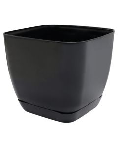 Vazo lulesh, katrore, plastike, e zezë, 26.5x26.5xH24.5 cm